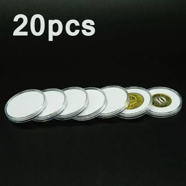 Supplies Coin Holders 5.1cm Protect Award Round Ceremony Storage Clear