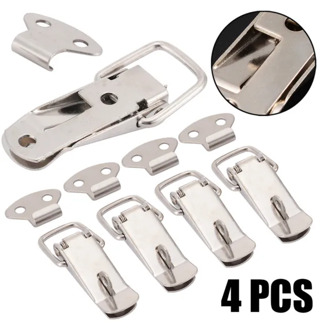 4PCS Latch Catch Stainless Steel Cabinet Boxes Handle Toggle Lock Clamp Hasp