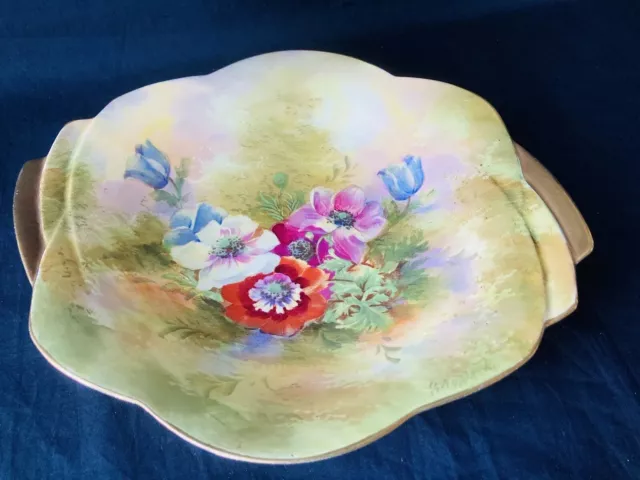 Royal Winton , Grimwades , Hand Painted Anemone Flowers , Bowl , Signed Rywacki