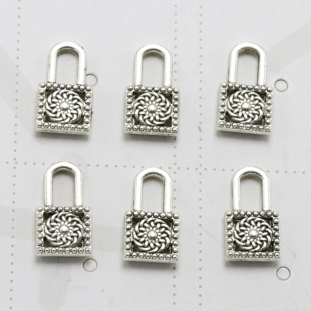 20 Stück Legierung Retro Lock Form Anhänger Charms DIY Schmuck Herstellung Zubeh