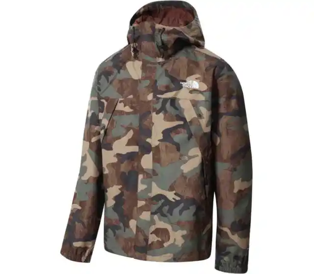The North Face Mens M Antora DryVent Shell Waterproof Jacket, Camo Hooded.
