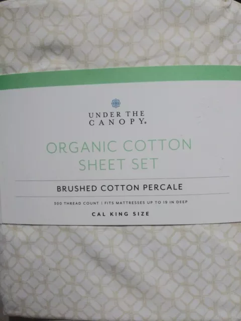 New Under The Canopy California King Sheet Set 100% Organic Cotton Majorca