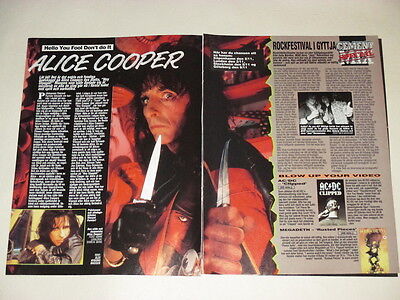 ALICE COOPER EDDIE Van Halen Sammy Hagar cuttings clippings Sweden ...