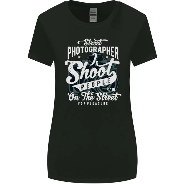 Strada Fotografo Fotografia Divertente Donna più Ampia Taglio T-Shirt