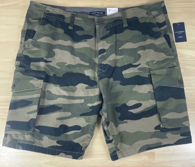 Lucky Brand Camo Tencel Cargo Stretch 9” Shorts - 7MD2189 - Men’s Size 32 - NWT