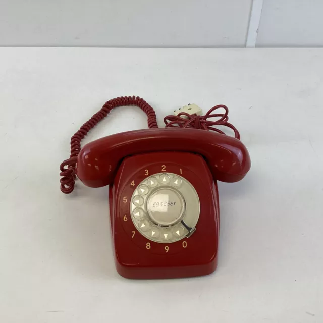 Retro Rotary Dial Red Telephone (Untested) (C3) S#577