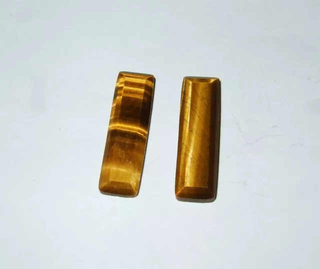 - Cabochon Pietra Cristalloterapia - OCCHIO DI TIGRE rettangolo baguette 26x8mm