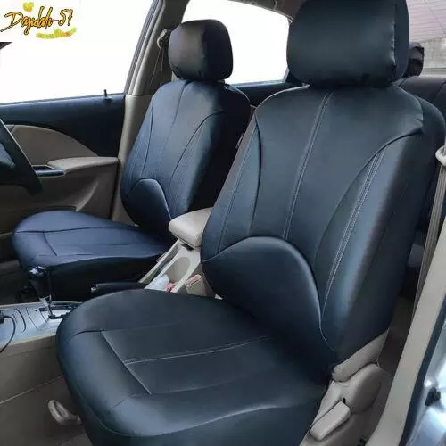 9PCS Universal Car 5 Seat Cover Full Set Front Rear Cushion Protector PU Leather 2