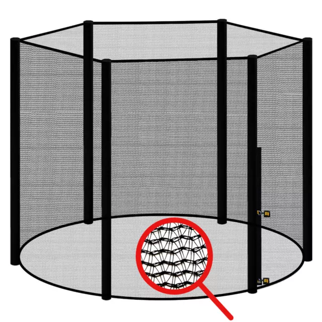 Trampolin Netz für 6 Stangen  System Sicherheitsnetz 305 / 366 / 460 cm Fangnetz