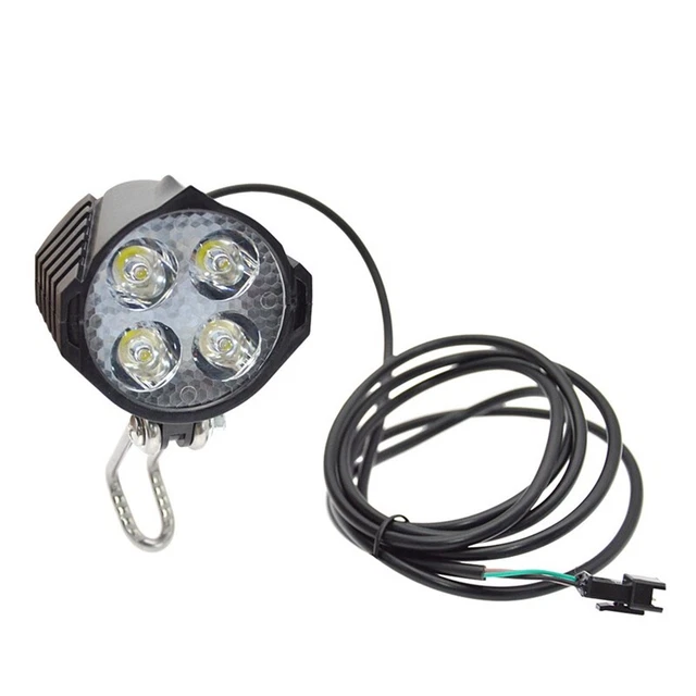 Phare Avant LED Pour Vélo/scooter électrique 36V/48V - 4 LED, Ultra Lumineux, Avec Avertisseur Sonore, étanche