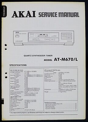 ORIGINALI service manual AKAI at-m670/l 