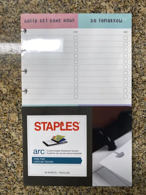 New sealed package - STAPLES ARC TASK PAD 5.5" X 8.5"
