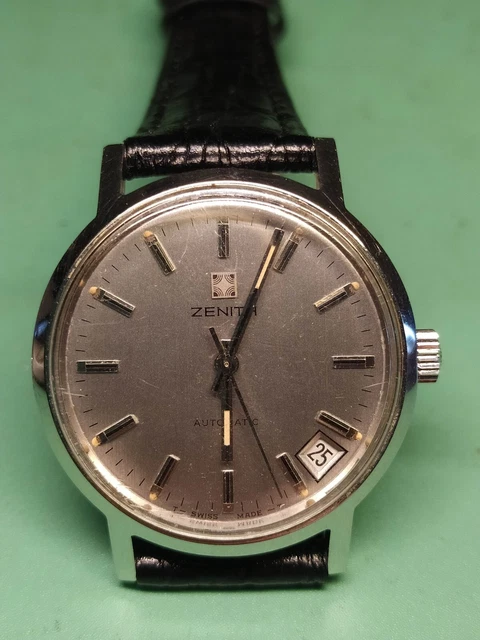 Montre Zenith Automatique 1975 - Acier - Calibre 2572PC - Révisée Et Garantie 2 Ans