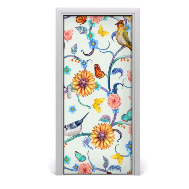 Pegatinas Para Puertas de Autoadhesivo Murales  95x205 cm flor de mariposa