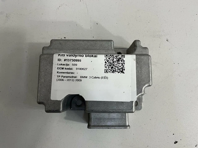 BMW 1 E88 3 E93 MINI Cabrio R57 Cabrio Toit Unité de commande SRS 2009...