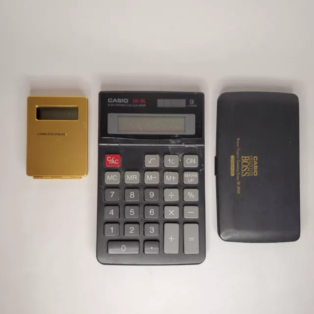 Tech Junk Lot - Casio JW-8L Calculator, Executive BOSS SF-8900, Cordless Dialer