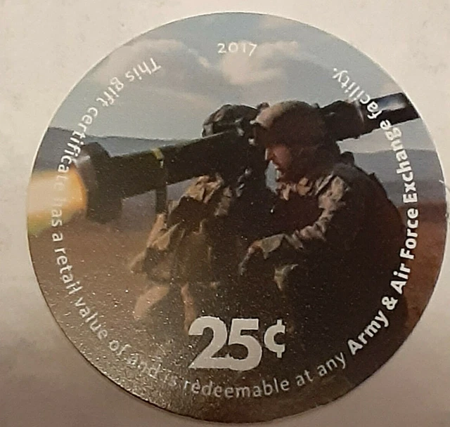 16D25   AAFES Pog  2017 U.S. ARMY Money Very Fine