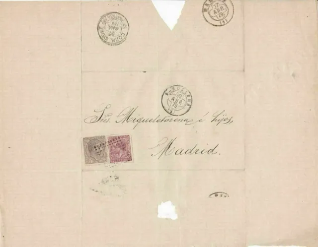 Spain 19th centuary stamps cover Ref 8395