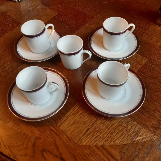 Deshoulières - Service de 5 tasses à café en porcelaine de Limoges