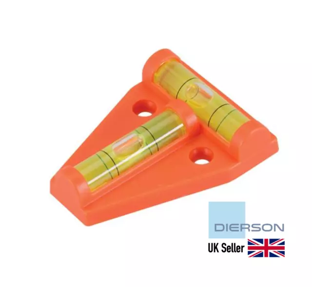 Mini Pocket Spirit Level 2 Way Durable Pre-Drilled UV-Resistant Vials 60 x 45mm