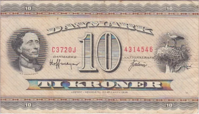 Denmark Banknote P44r?-4546 10 Kroner 1972 PFX C3 SFX 0J Replacement, F     2001