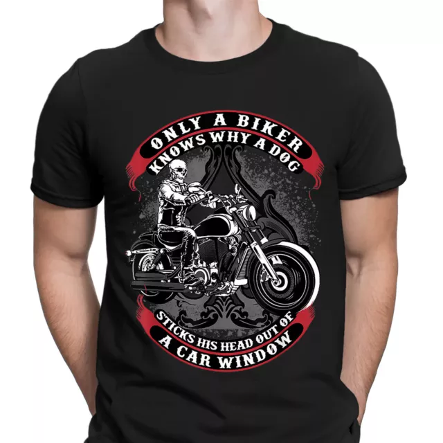 Funny Only A Biker Motorcycle Skull Motorbike Rider Mens T-Shirts Tee Top #DNE