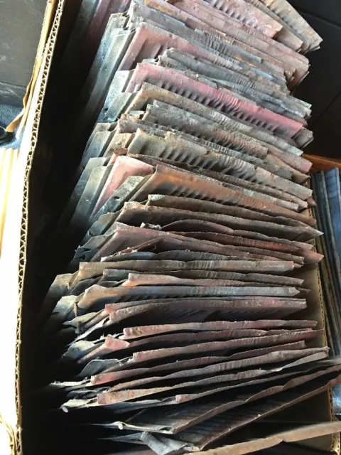 Antique Pressed Tin Metal Reclaimed Wall Roof Ceiling Tiles 9 X 14 Red 9