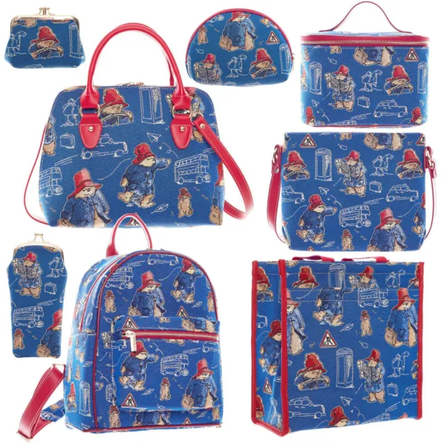 NEW! Signare Tapestry Paddington Bear Blue Collection Bags Purse Vanity Backpack