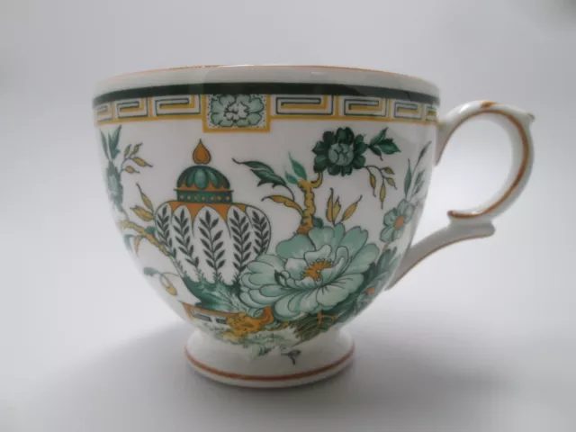 Crown Staffordshire Kowloon Footed Tea Cup Fine Bone China England Green Yellow
