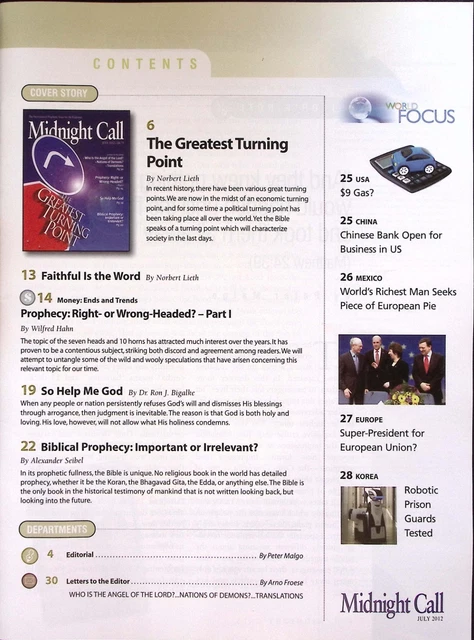 MIDNIGHT CALL MAG July 2012 The Greatest Turning Point W682 £14.31 ...