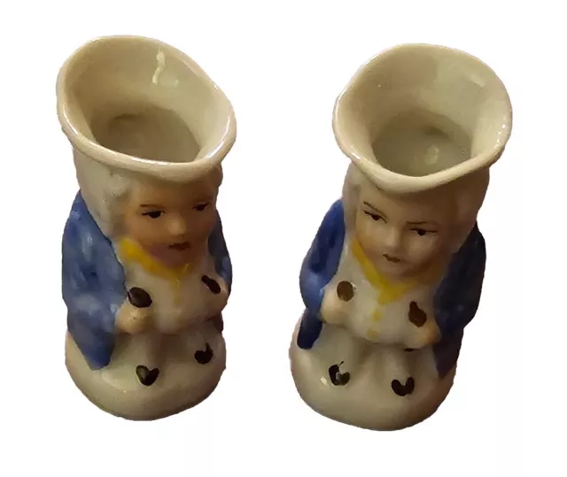 2 Toby Jug Miniatures Female Queen Creamer Hand Painted Staffordshire England