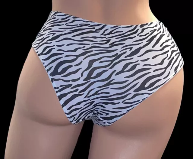 Flirtitude JCPenney Zebra Stripe Nylon Bikini Panties Womens XS NOS