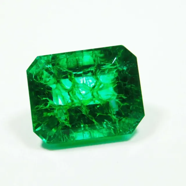 10 Ct Natural Rare Emerald Cut Colombian Green Emerald Certified Loose Gemstone 3