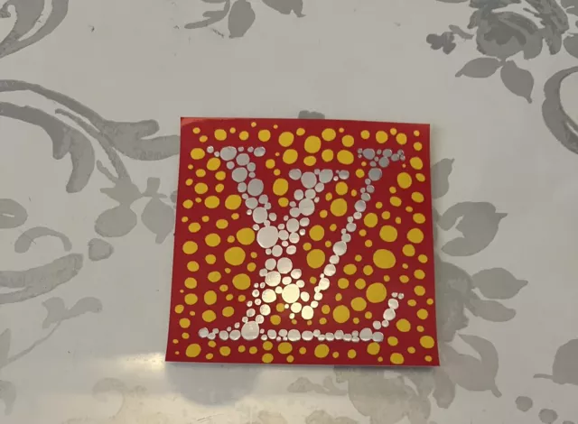 louis vuitton yayoi kusama sticker Orange Silver Dots LV