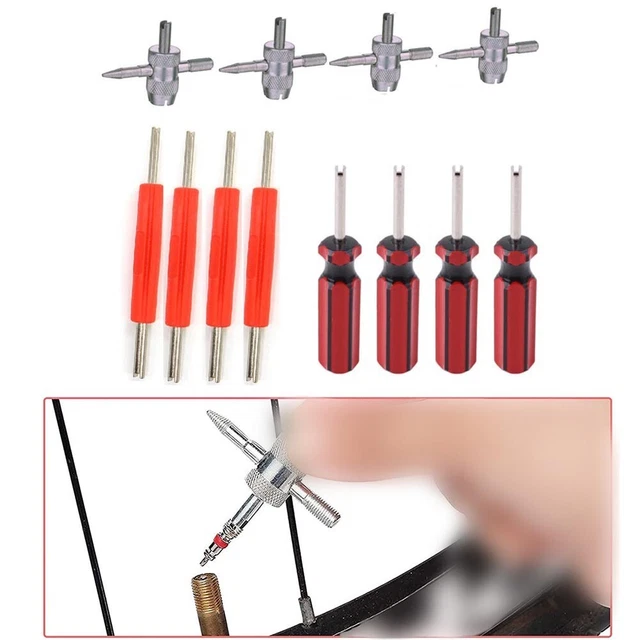 Kit De 3 Herramientas De Extracción De Vástago De Válvula - 4 En 1, Para Coche, Bici, Camión