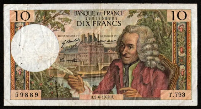 France 10 Francs Banknote 1972 - Circulated