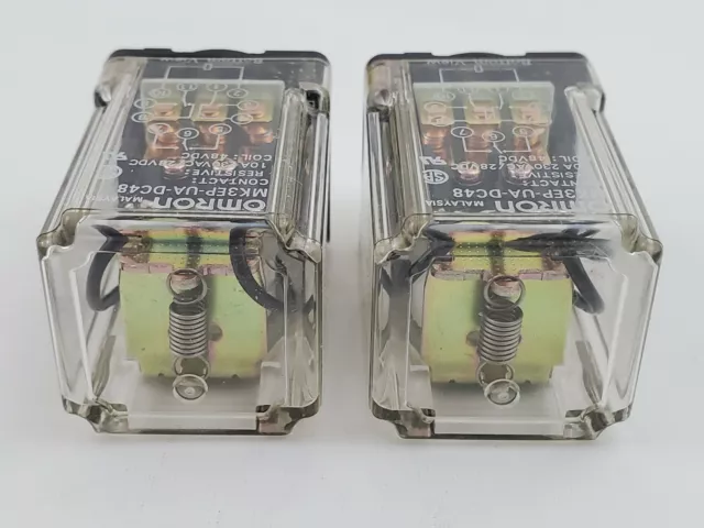 Lot of 2 Omron MK3EP-UA-DC48 Ice Cube Relays 11 Pin 48 Volt DC Coil 3