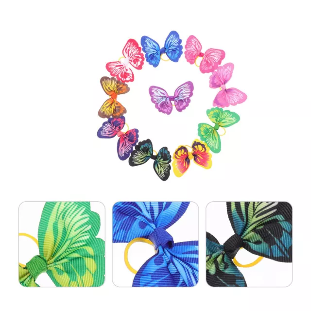 30 Pcs Pet Head Flower Polyester Dog Hair Bowknot Clips Cute Accessories