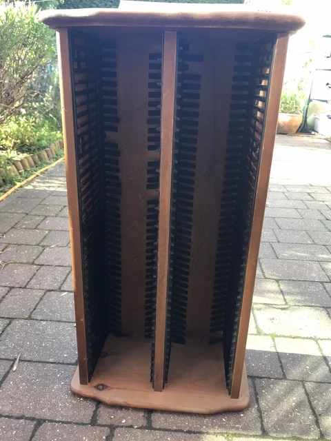 Solid Wooden Long CD Rack CD Storage Free Standing 80 Shelves 36 X 68 Cm