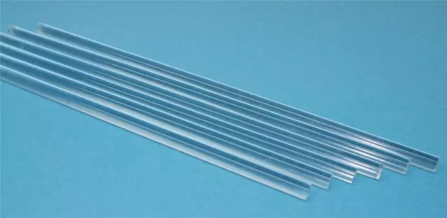 6 Pc Clear Acrylic Plexiglass Extruded Rod 3/8" x 12" FREE SHIPPING