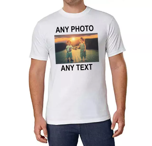 Design Personalised Your Text Photo Picture Unisex Women's Men's Kid's T-Shirt