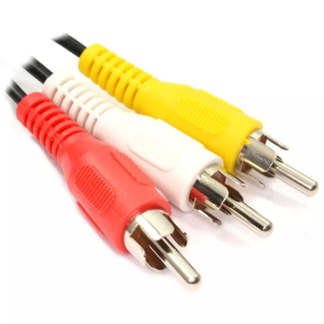 2m 3 x RCA Phono Audio Video Composite Yellow and Audio Red White TV Cable Lead