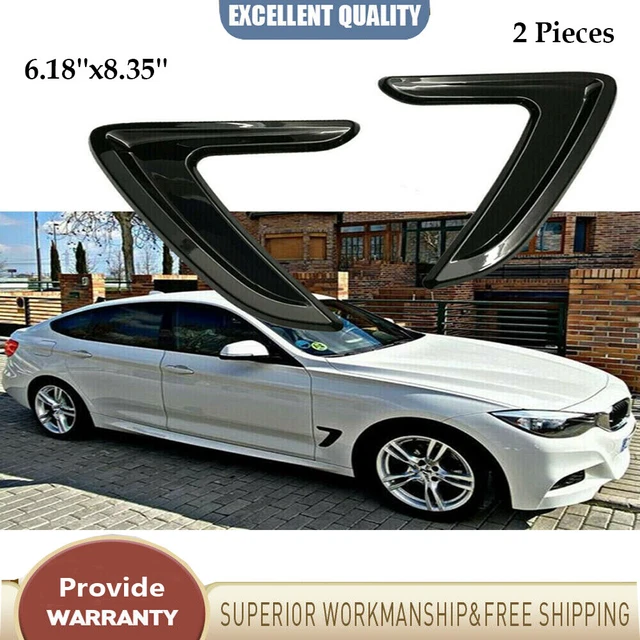 2X Black Car Side Fender Air Flow Vent Decor Cover Trim Accessories For BMW
