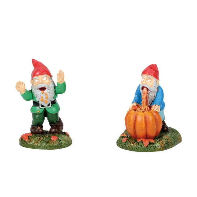 Gnombies Zombie Gnomes Set of 2 Dept 56 Village Figurine Halloween