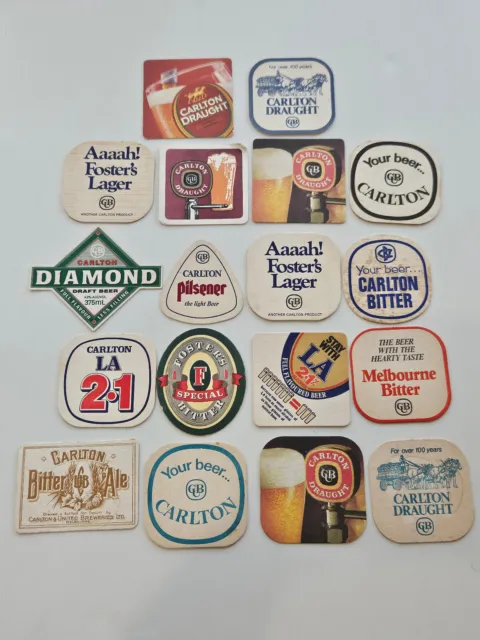 18 Different CUB Carlton Bar Pub Beer Drink Coaster Vintage Breweriana