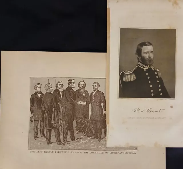 1865 Portrait And 1881 Print Of Lieutenant General Ulysses S. Grant