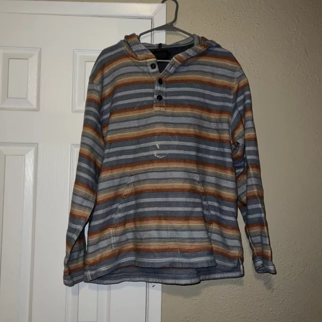 Pendleton Woolen Mills Hoodie Mens XL Blue Striped Doublesoft Surf Casual Adult