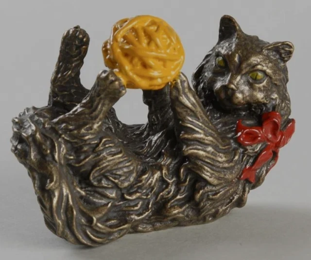 Franklin Mint Curio Cabinet CATS Collection 1988 VIENNA BRONZE Cat Figurine