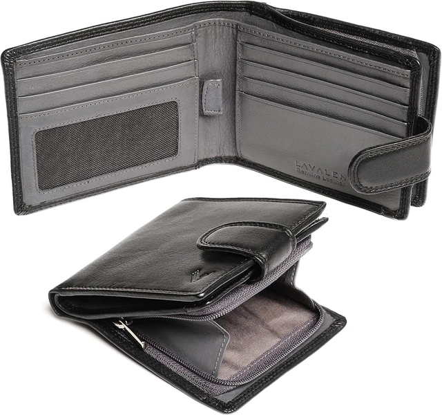 Portefeuille en Cuir Véritable RFID pour hommes