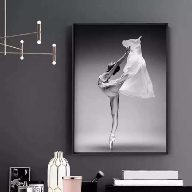 Modern Ballet Dancer Art Print. BW Ballerina Poster. Dancing in the Dark |HPS-85 2